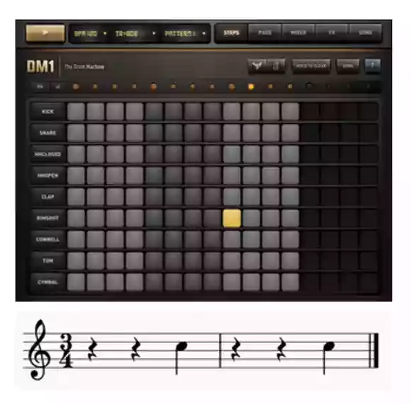 3拍子メトロノーム設定（DM1設定）