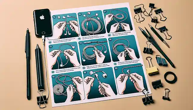 イヤホンコードの絡まない巻き方、まとめ方