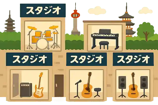 京都市の音楽スタジオ特集。リハスタからレコスタまでエリア別に紹介