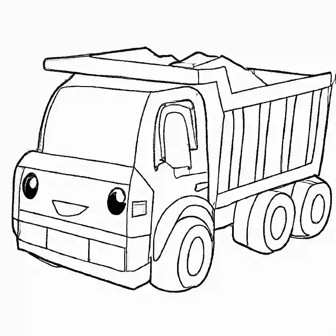 ぬりえ】車、はたらく車の無料塗り絵、車好きの子供や保育向け