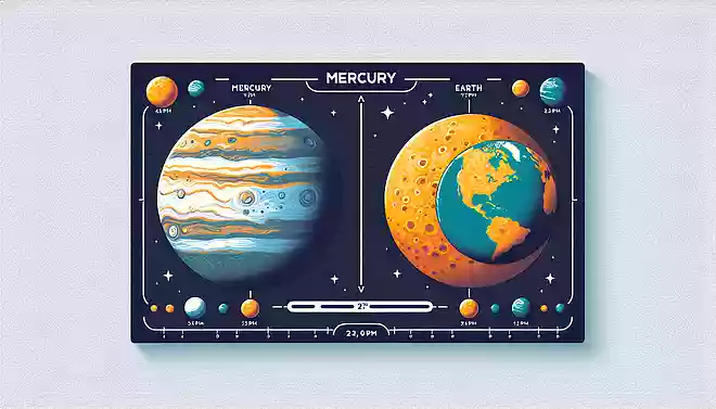 水星と地球の大きさは、どれくらい違うでしょうか？