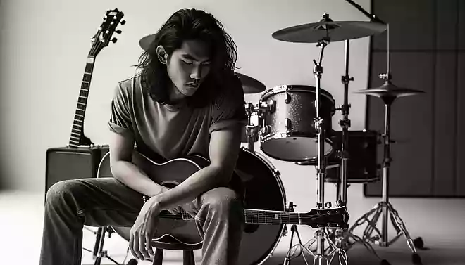 ドラマーのアレックス・ヴァン・ヘイレンさんがドラムの前に演奏していた楽器は?
