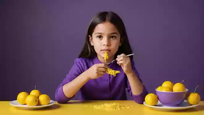 中は黄色くてむらさき色の洋服を着ている食べ物は何でしょう?