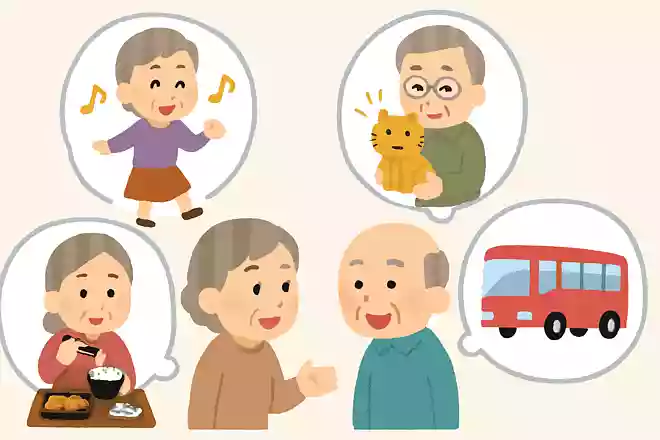 高齢者の方が楽しいと思うことを会話のネタにする