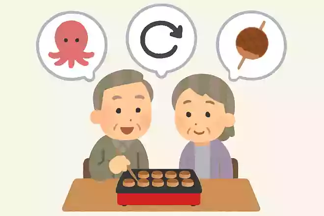 くるくる回して焼く、大阪名物、タコ