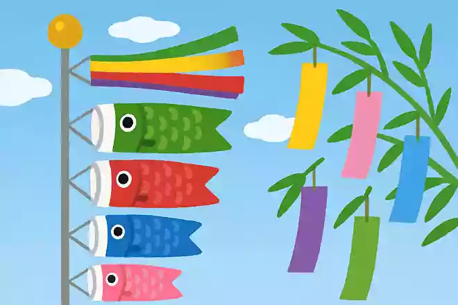 こいのぼりの上に飾られる吹き流し、こいのぼりと七夕では意味が違う