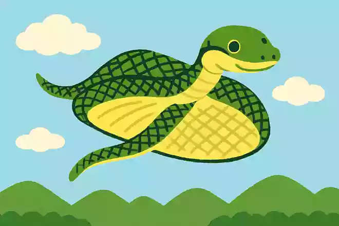 「パラダイストビヘビ」は、空を飛ぶヘビとして知られている