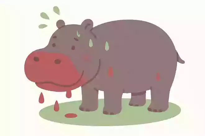 カバの汗は何色でしょう?