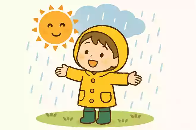 「〇が降りると晴れ」