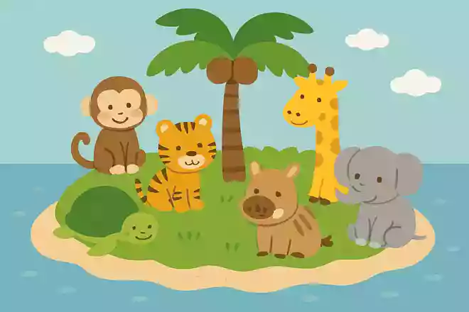 ある島のなかには6匹の動物がいます。この動物とはなんでしょうか?