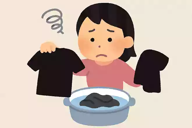 服が真っ黒になって洗濯をしたのに、全然白くならなかった。それはなぜ?