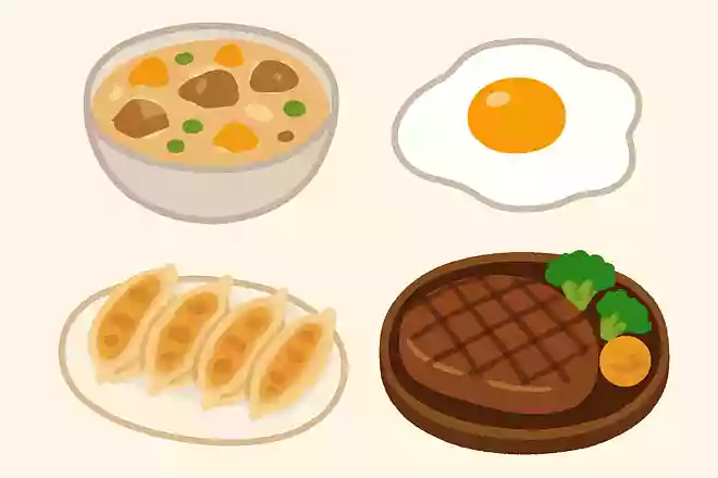 シチュー、目玉焼き、焼き餃子、ステーキの中で仲間はずれはどれ?