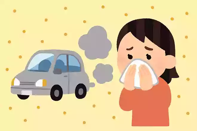 排気ガスには花粉症を悪化させる働きがある