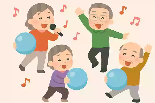 歌って踊って!ボール体操