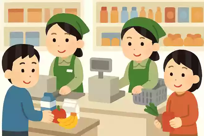 スーパーのレジは出口に近い方がベテランの店員さんなので速い