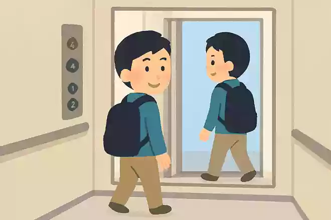 エレベーターに設置されている大きな鏡は何のためにある?