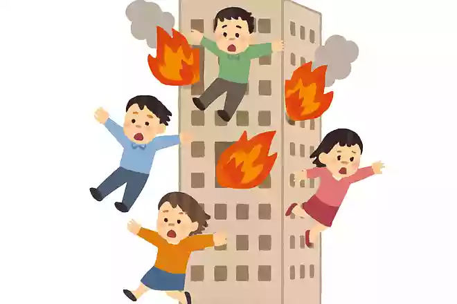40階建てのビルが火災になり、慌ててビルの中にいたお客様が窓から飛び降りました。しかし、ケガ一つしていなかったそうです。なぜでしょうか?