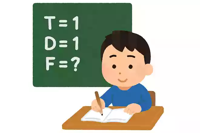T=1 D=1 F=? K=43 ?に入る数字はなに?