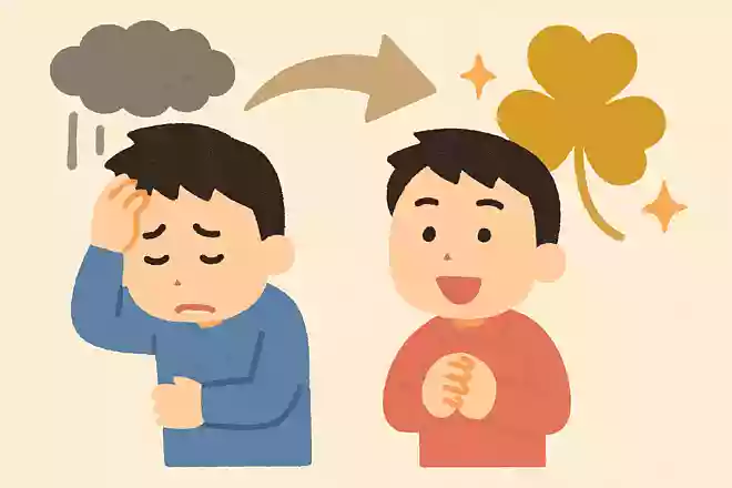 「悪い出来事だ」と思ったことがあとになって良い結果につながること。