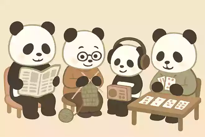 パパパンダ、ママパンダ、ジジパンダ、ババパンダ