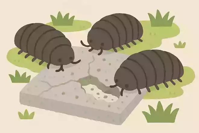 ダンゴムシはコンクリートを食べている。○か×か?