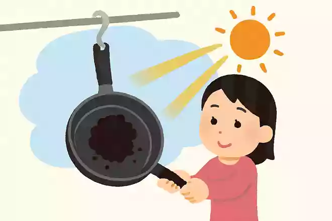 フライパンの焦げは天日干しすると落ちやすいNEW!