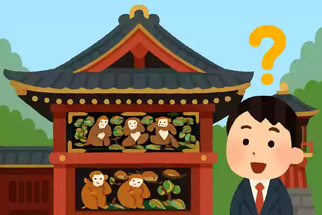 三猿の彫刻は、日光東照宮のどこにあるでしょうか?