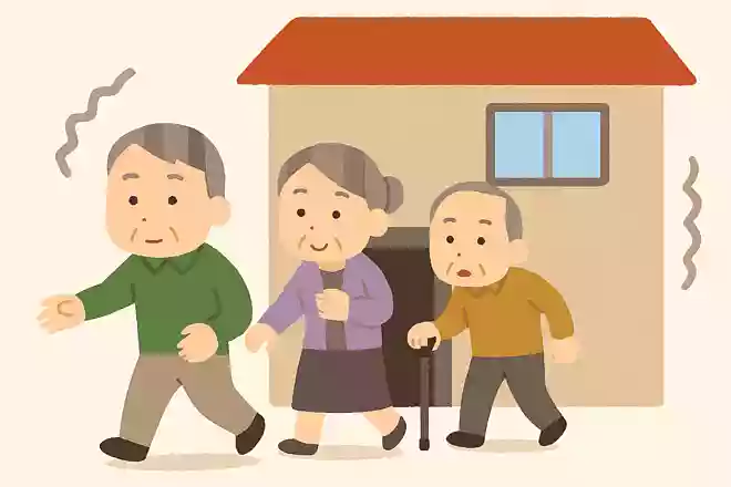 地震の揺れがおさまったら、避難するときはどうやって避難しますか?