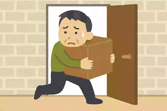 男はある場所から脱出しようとしたが、持っているものが大きすぎて身動きが取れなくなってしまった。どういうことか?