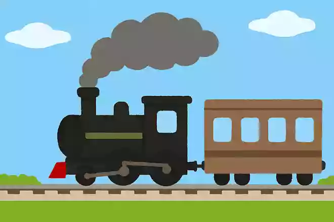 時速40kmで東に向かう電車に風速5kmの南風が当たっているとき、電車の煙はどの方角に流れている?