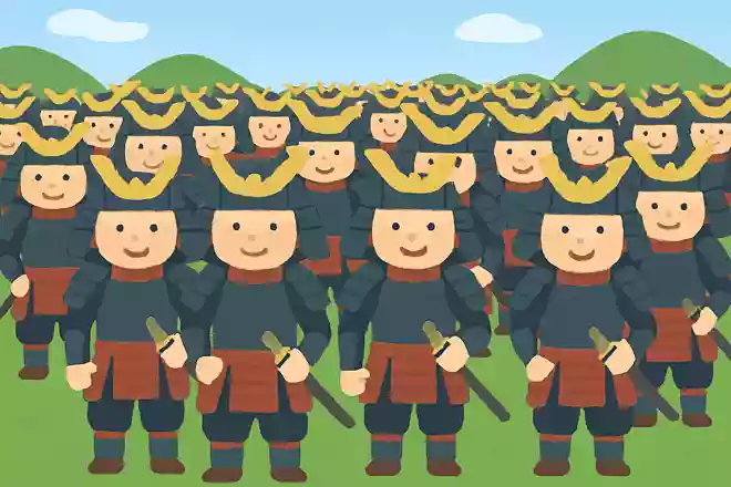 侍の姿で集まった人数