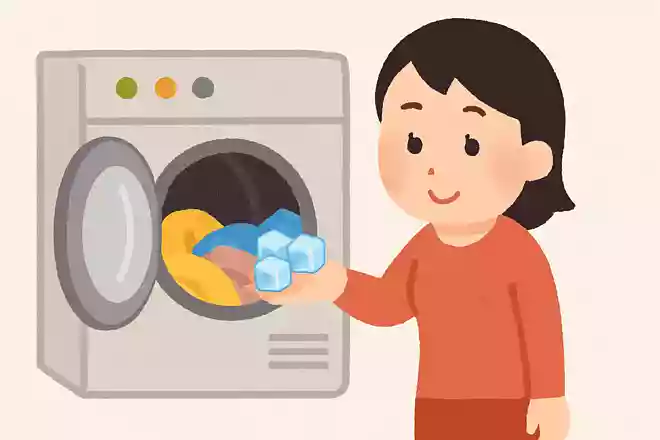乾燥機には氷を入れるとしわができにくくなる