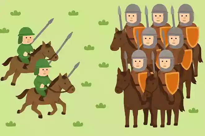 足が速い騎馬と背の高い騎馬で役割を分担する