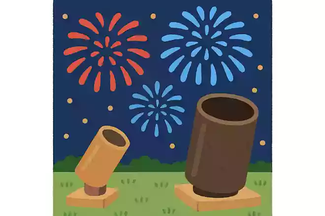 花火の大きさを表す号や尺は打ち上げる筒の内径を指す