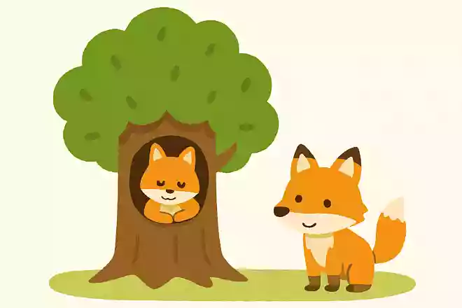 キツネは木の上に住んでいる。○か×か?