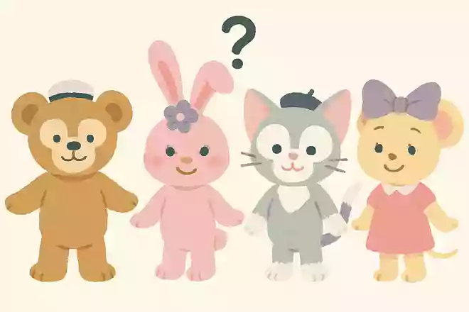 次のダッフィーフレンズのなかで、女の子はどれ?