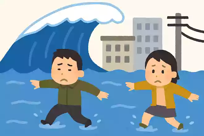 津波で浸水した場合、何cmの水で人は歩けなくなるでしょう?