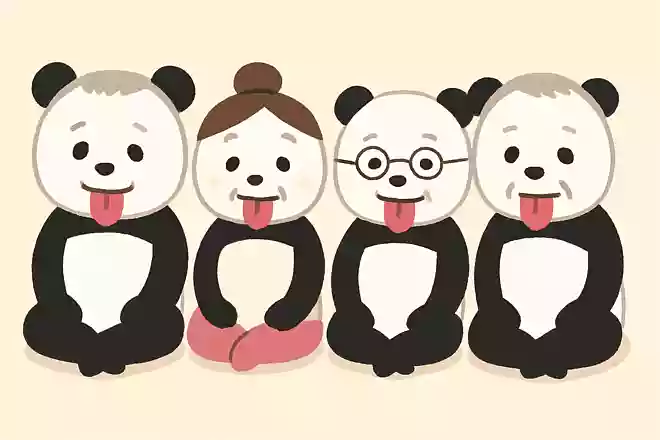 パパパンダ、ママパンダ、ジジパンダ、ババパンダ