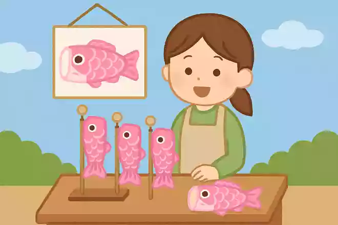 最近では女の子用のピンクのこいのぼりも販売されている