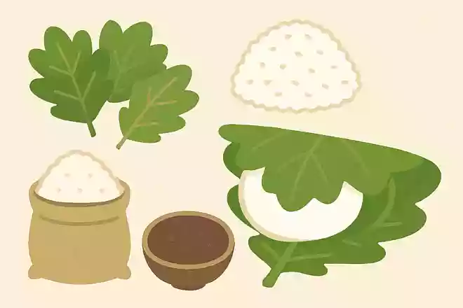 かしわ餅の餅の材料は何でしょうか?