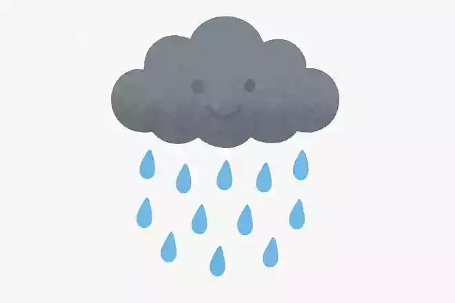 海外の天気予報では雨を雨雲マークで表す