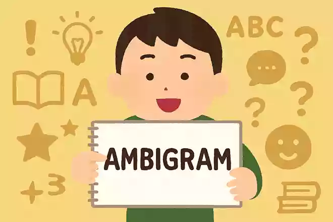 逆さまにしても同じ英単語になるものを「ambigram」という