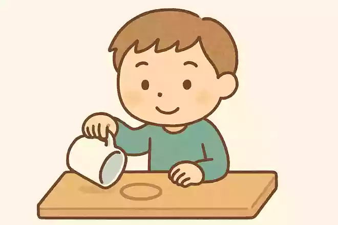 コップをひっくり返したのにテーブルが濡れていません。なぜでしょうか?