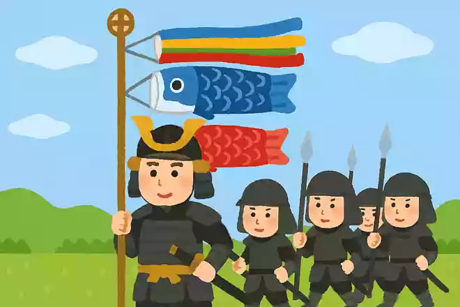 日本でのこいのぼりの歴史は江戸時代、武家の出陣の時のぼり旗が由来である