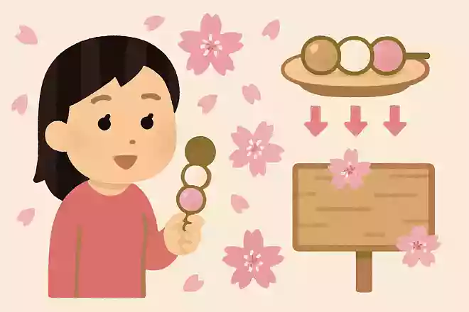 三色団子の並び順は桜の咲く順番を表している