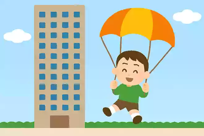 50階建てのビルから人が飛び降りたのに怪我もなく元気でした。なぜでしょうか?