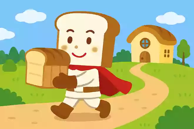 しょくぱんまんはパンをどこに運んでいるでしょう?