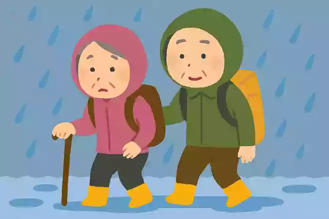 大雨の時に避難する時に履いていると適切な靴は?
