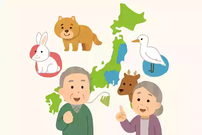 動物の名前が入っている県名が4つあります。どこでしょうか?