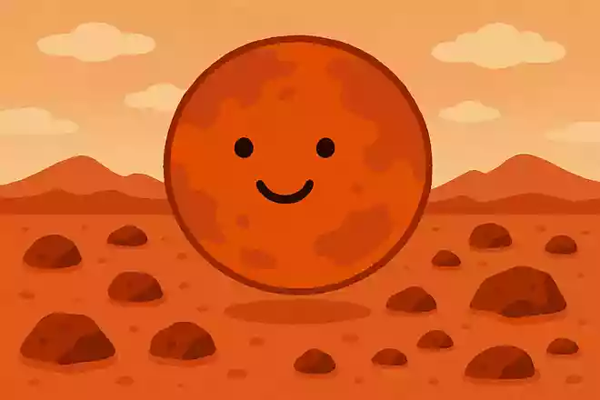 火星が赤く見えるのは土や岩が錆びているから